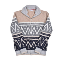 Brunello Cucinelli Zig-Zag Intarsia-Knit High-Neck Wool Jumper