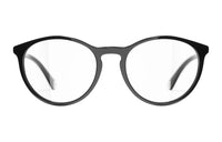 CHANEL Acetate Oval Eyeglass Frames Unisex Black