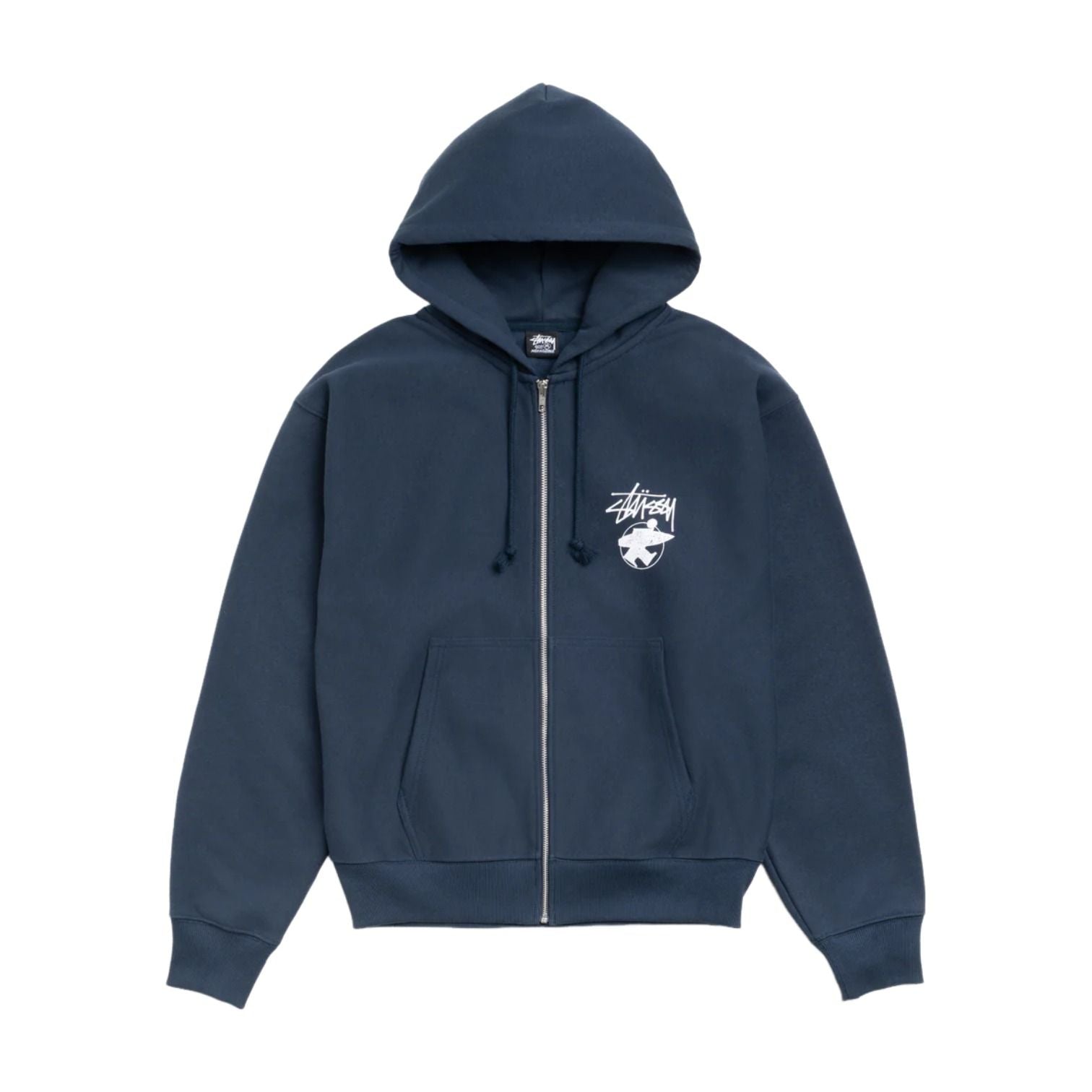 Stussy Long Haul Zip Hoodie 'Navy' 1975185-NAVY