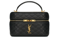SAINT LAURENT GABYVanity Sheepskin One Shoulder Crossbody Clutches Mini Women's Black