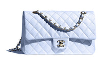 CHANEL Classic Flap CF Grain Calfskin Shoulder Bag, Crossbody Bag Women's Blue