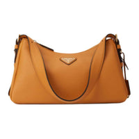 PRADA Aimee Cow Leather Shoulder Bag Medium Size Women's Brown