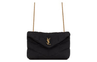 SAINT LAURENT PUFFER Wool Shoulder Bag Crossbody Bag Mini Women's Black