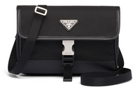 PRADA Saffiano Recycled Nylon Saffiano Leather Camera Bags Cell Phone Pouch Regular Unisex Black