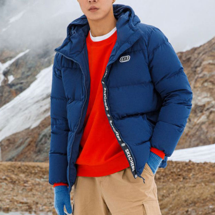 Skechers Solid Color Sports Casual Hooded Down Jacket 'Multi-Color' L420M146