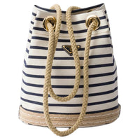 PRADA Cotton Polyester Shoulder Bag Trumpets Women's Ivory & Blue