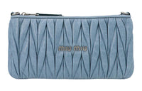MIU MIU Matelassé Shiny Leather Crossbody Bag Shoulder Bag Women's Blue