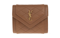SAINT LAURENT Lambskin Wallet Women's Brown