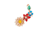DIOR 18K Rose Gold Diamond Paint Earrings Women's Multicolor
