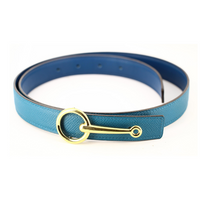 HERMES Leather Belts Women's Blue