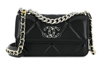 CHANEL 19Bag Sheepskin Shoulder Bag Crossbody Bag Regular Women's Black