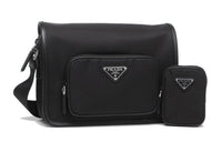 PRADA Nylon Fabric Shoulder Bag Crossbody Bag Women's Black