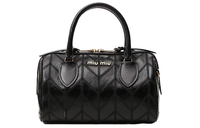 MIU MIU Leather Tote Bag Shopping Bag Handbag Women's Black