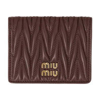 MIU MIU Nappa Leather Wallet Trumpets Women's Briarwood