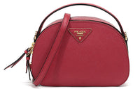 PRADA Cow Leather Crossbody Bag Handbag Shoulder Bag Women's Red