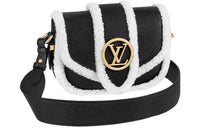 LOUIS VUITTON Pont Grained Cow Leather/Shearling Shoulder Bag Crossbody Bag Small Size Women's