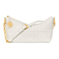 DIOR Lambskin One Shoulder Handbag Women's White