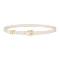 DIOR 30 Montaigne Ring Design Pin Buckle Calfskin Leather Belts Women's White Width 1.5CM