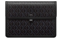 DIOR Hit The Road Diamond Canvas Cow Leather Patchwork Clutch Men's Black
