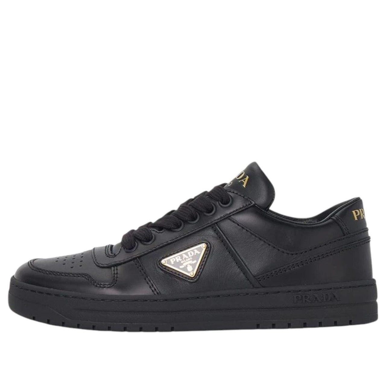 (WMNS) PRADA SS25 Downtown Leather Low 'Black' 1E792M-3LPH-F0002