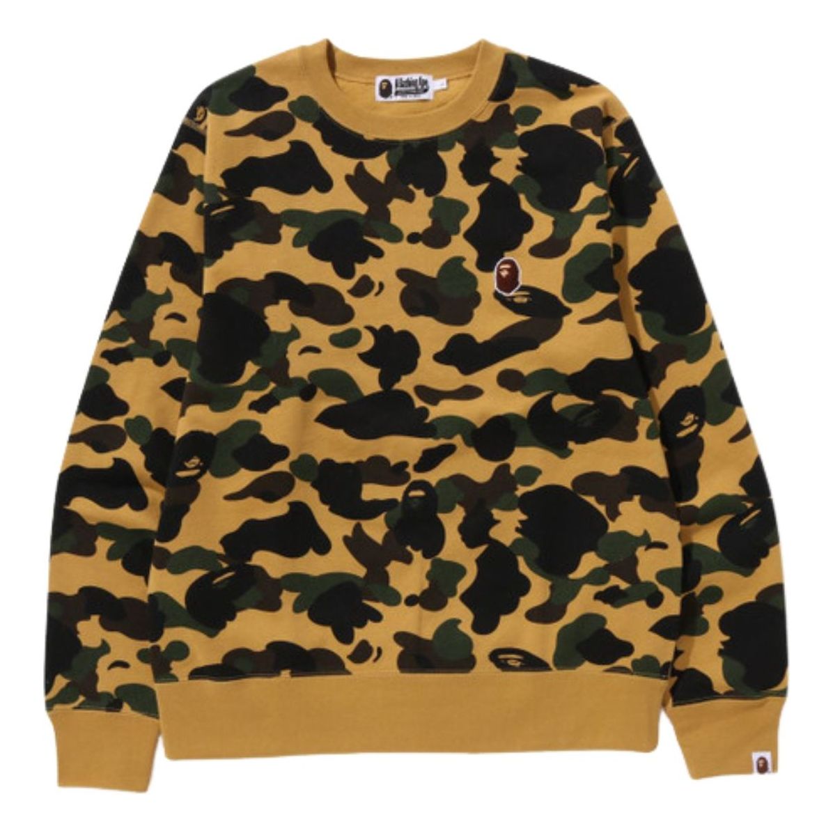 A Bathing Ape 1st Camo One Point Crewneck 'Yellow' 1K30-113-008-YELLOW
