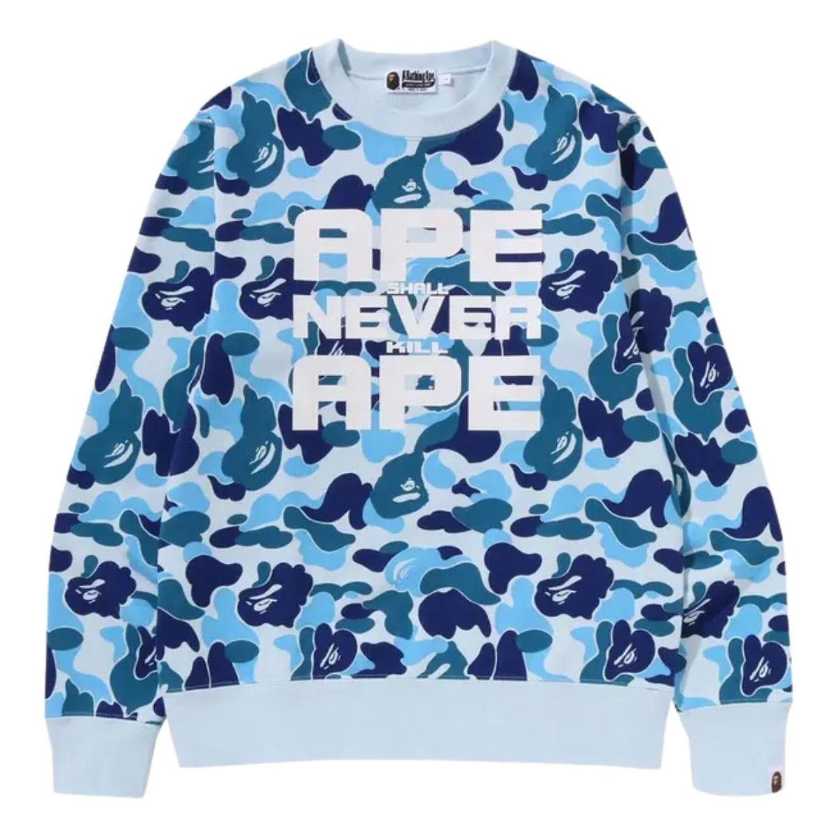 A Bathing Ape ABC Camo Asnka Crewneck 'Blue' 1K30-113-009-BLUE