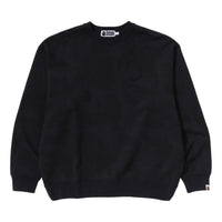 A Bathing Ape Ink Camo Ape Head Badge Crewneck 'Black' 1K30-113-304-BLACK