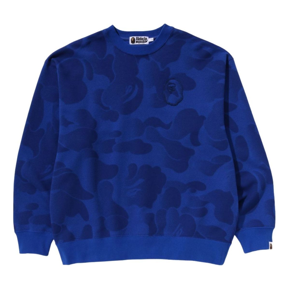 A Bathing Ape Ink Camo Ape Head Badge Crewneck 'Blue' 1K30-113-304-BLUE