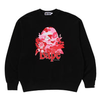 A Bathing Ape Floral Ape Head Crewneck 'Black' 1K30-113-310-BLACK