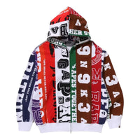 A Bathing Ape Fans Scarf Full Zip Hoodie 'Multicolor' 1K30-115-302