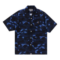 A Bathing Ape Color Camo Ape Head One Point Shirt 'Navy' 1K30-132-001-NAVY