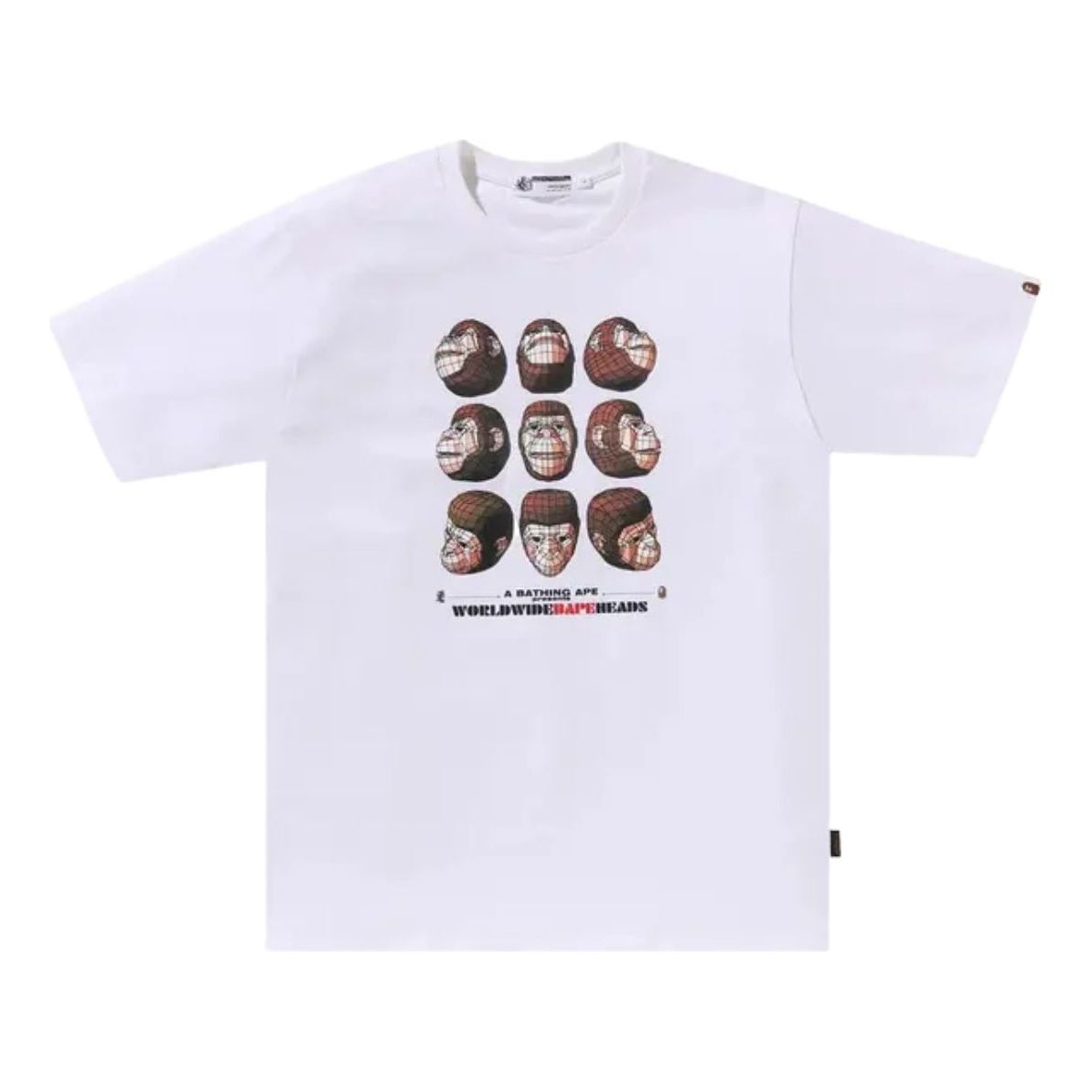 A Bathing Ape Polygon Ape Head Tee 'White' 1K70-109-006-WHITE