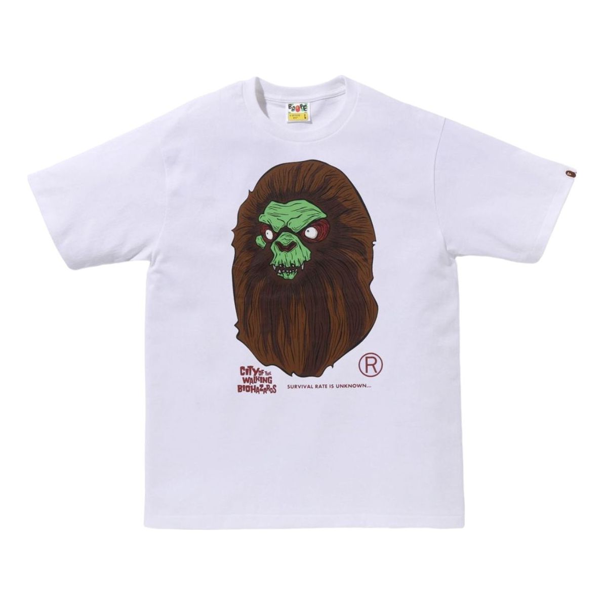 A Bathing Ape Horror Mad Face Tee 'White' 1K70-110-018-WHITE