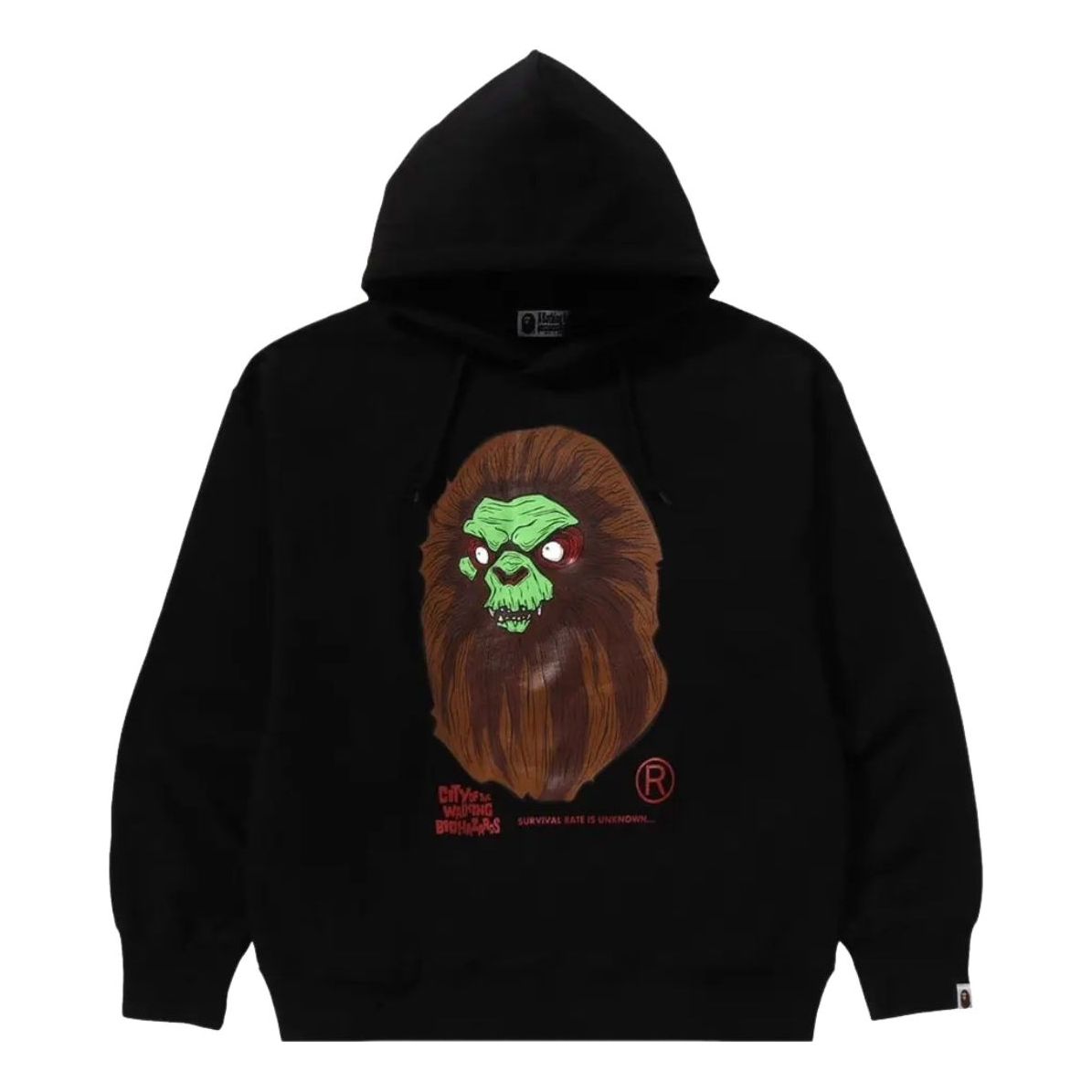 A Bathing Ape Horror Mad Face Relaxed Fit Pullover Hoodie 'Black' 1K70-114-003