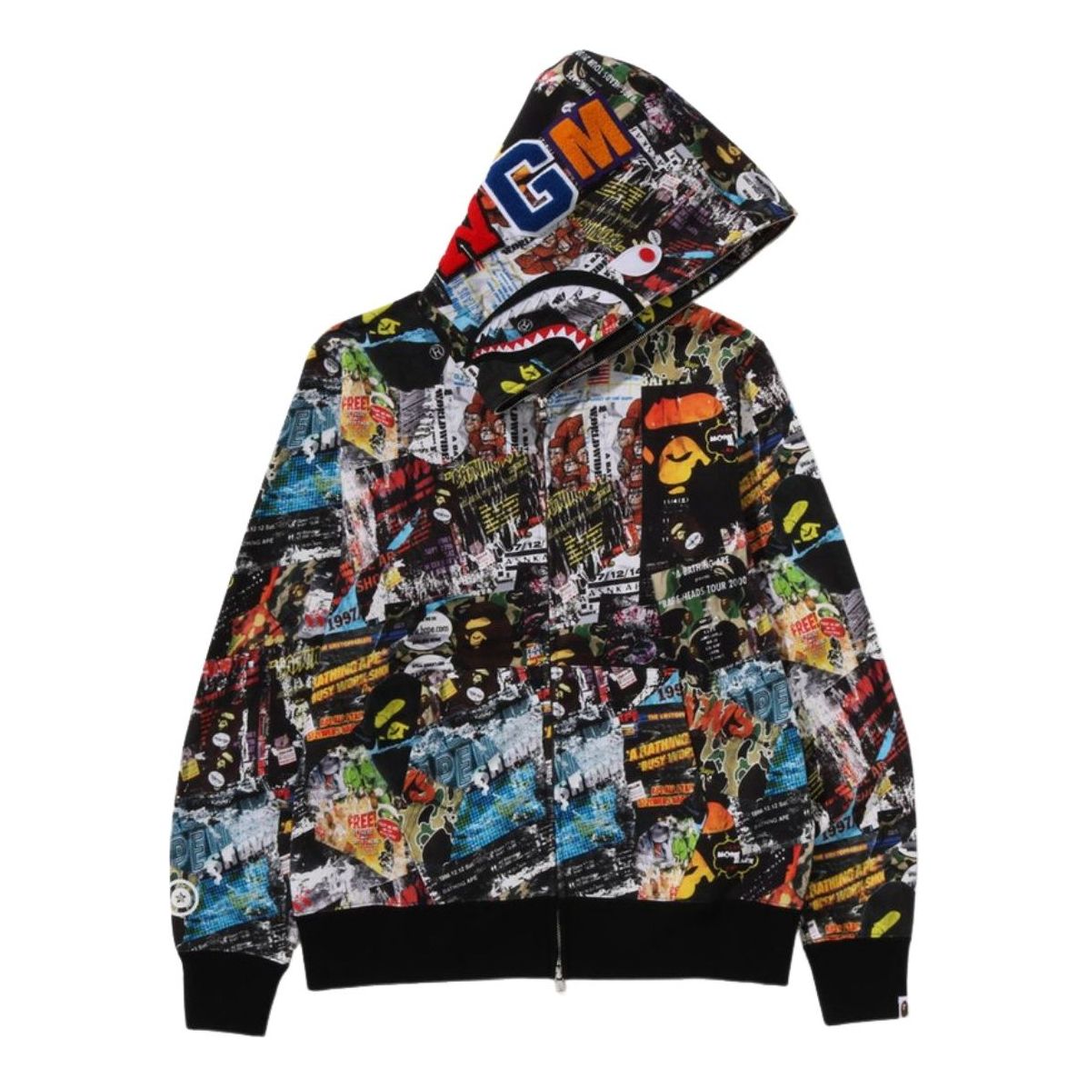 A Bathing Ape Flyer Pattern Shark Full Zip Hodie 'Multicolor' 1K70-115-004