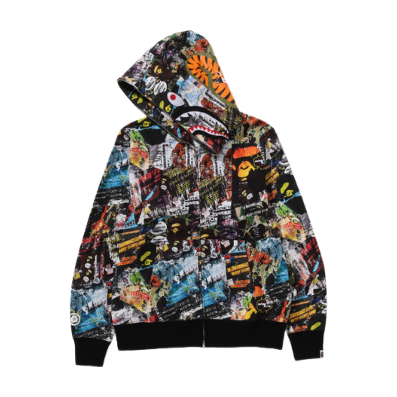 A Bathing Ape Flyer Pattern Shark Full Zip Hodie 'Multicolor' 1K70-115-004