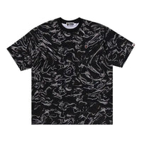 A Bathing Ape Marbling Camo One Point Relaxed Fit Tee 'Black' 1K80-109-305-BLACK