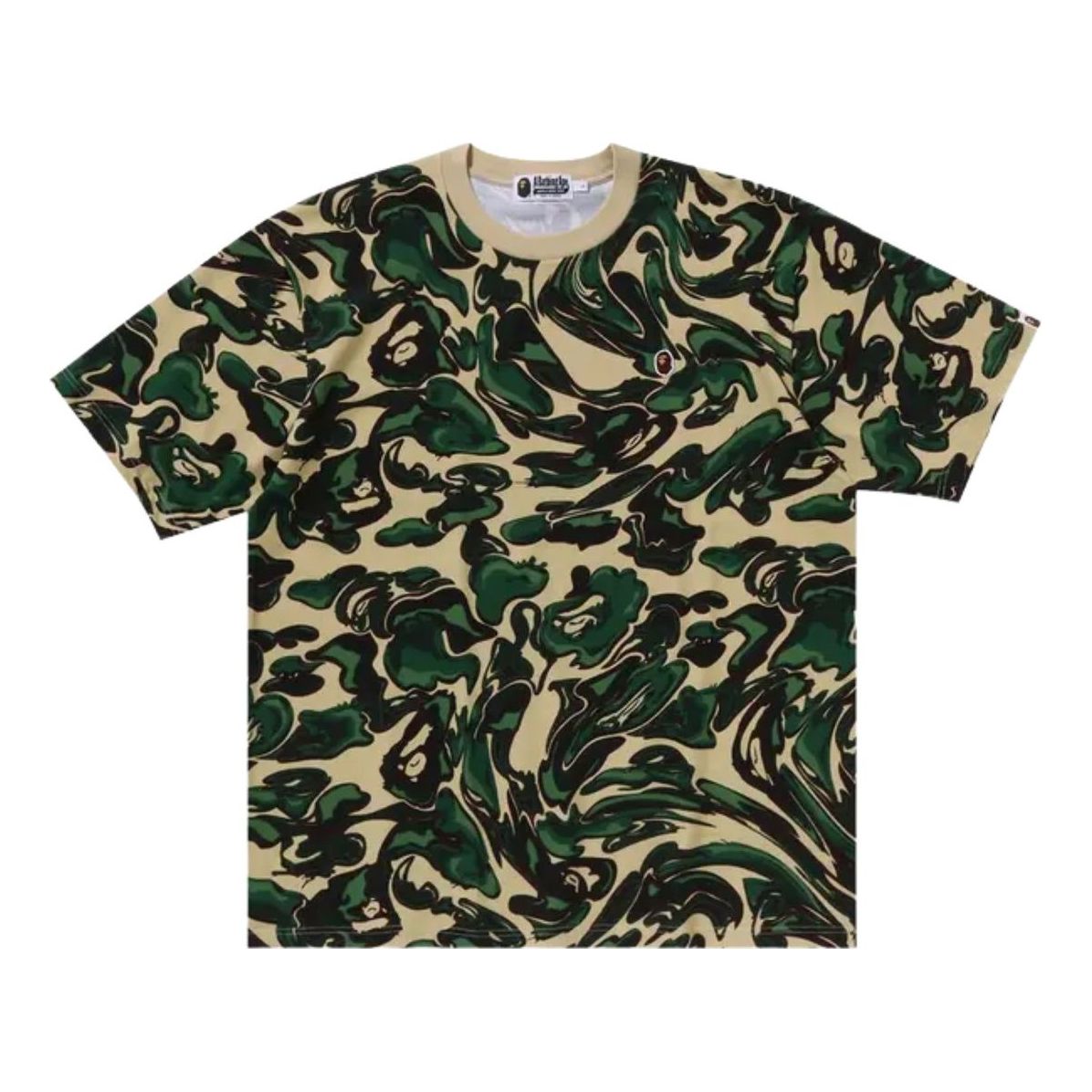 A Bathing Ape Marbling Camo One Point Relaxed Fit Tee 'Green' 1K80-109-305-GREEN