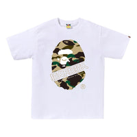 A Bathing Ape 1St Camo Bape Kanji Tee 'White Yellow' 1K80-110-017-WHXYE