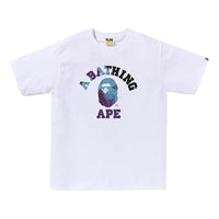A Bathing Ape Tie Dye College Tee 'White Black' 1K80-110-032-WHXBK