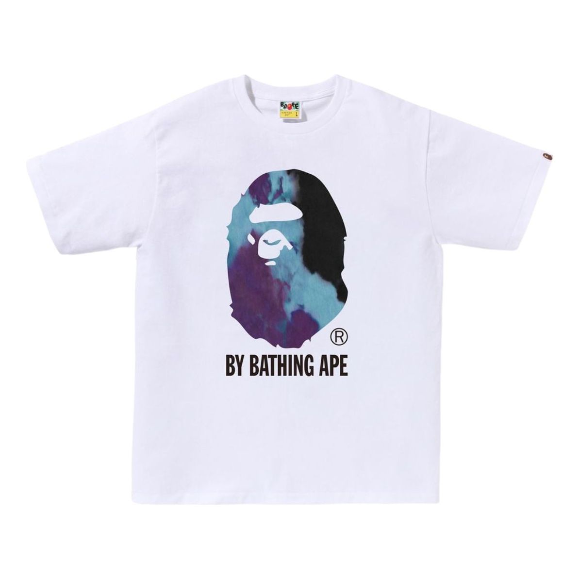 A Bathing Ape Tie Dye by Bathing Ape Tee 'White Black' 1K80-110-033-WHXBK