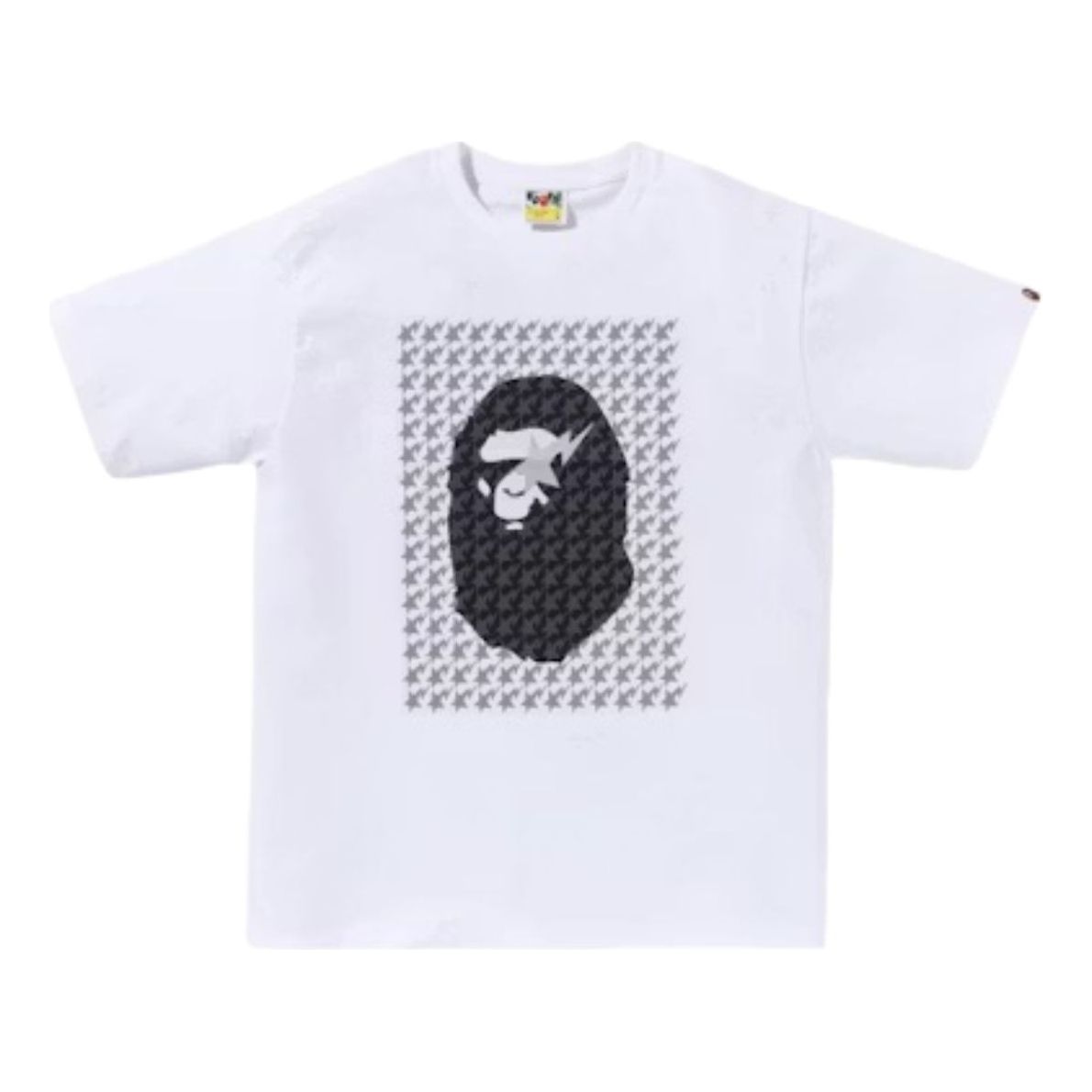 A Bathing Ape Sta Houndstooth Ape Head Tee 'White Black' 1K80-110-035-WHXBK