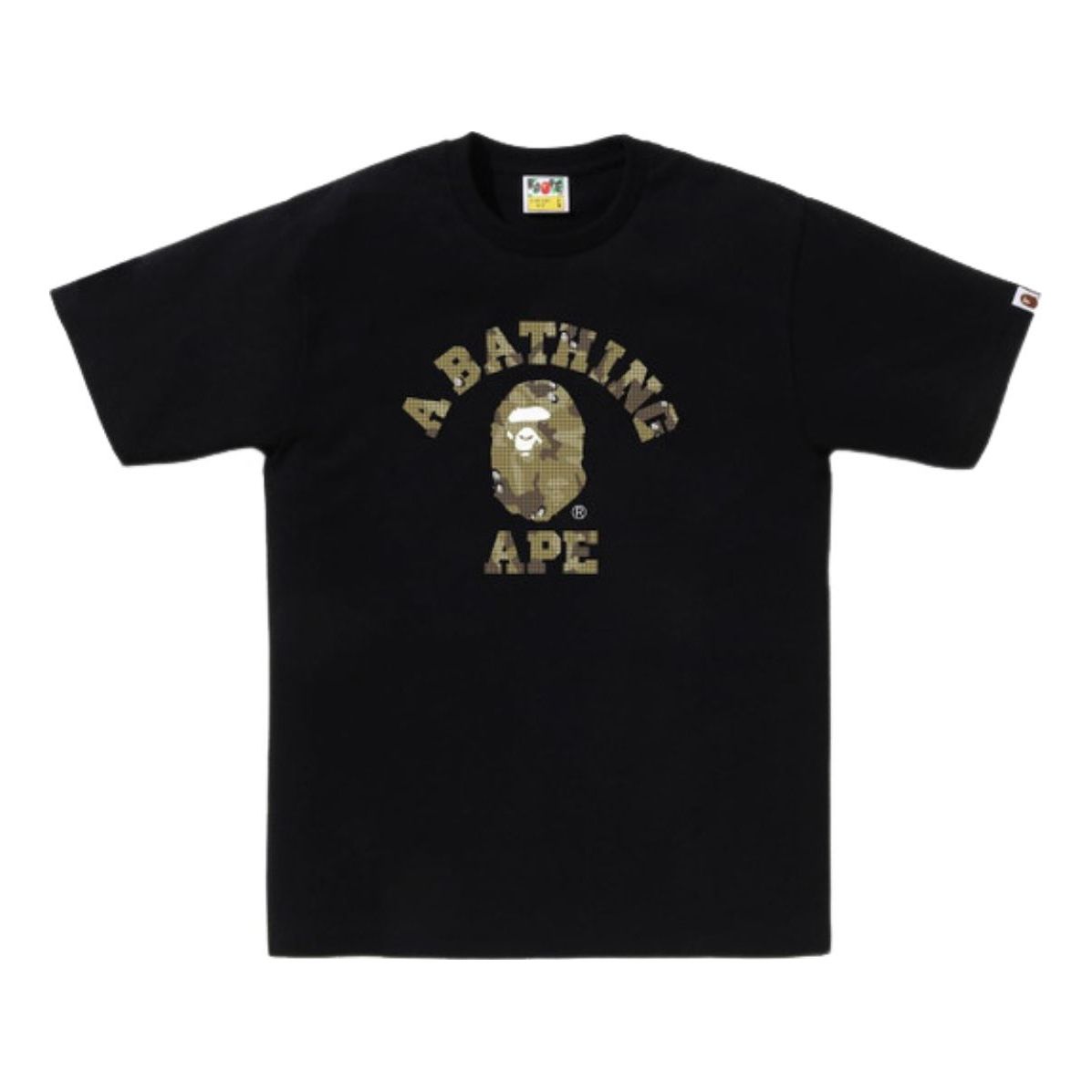 A Bathing Ape Bitmap College Tee 'Black' 1K80-110-039-BLACK