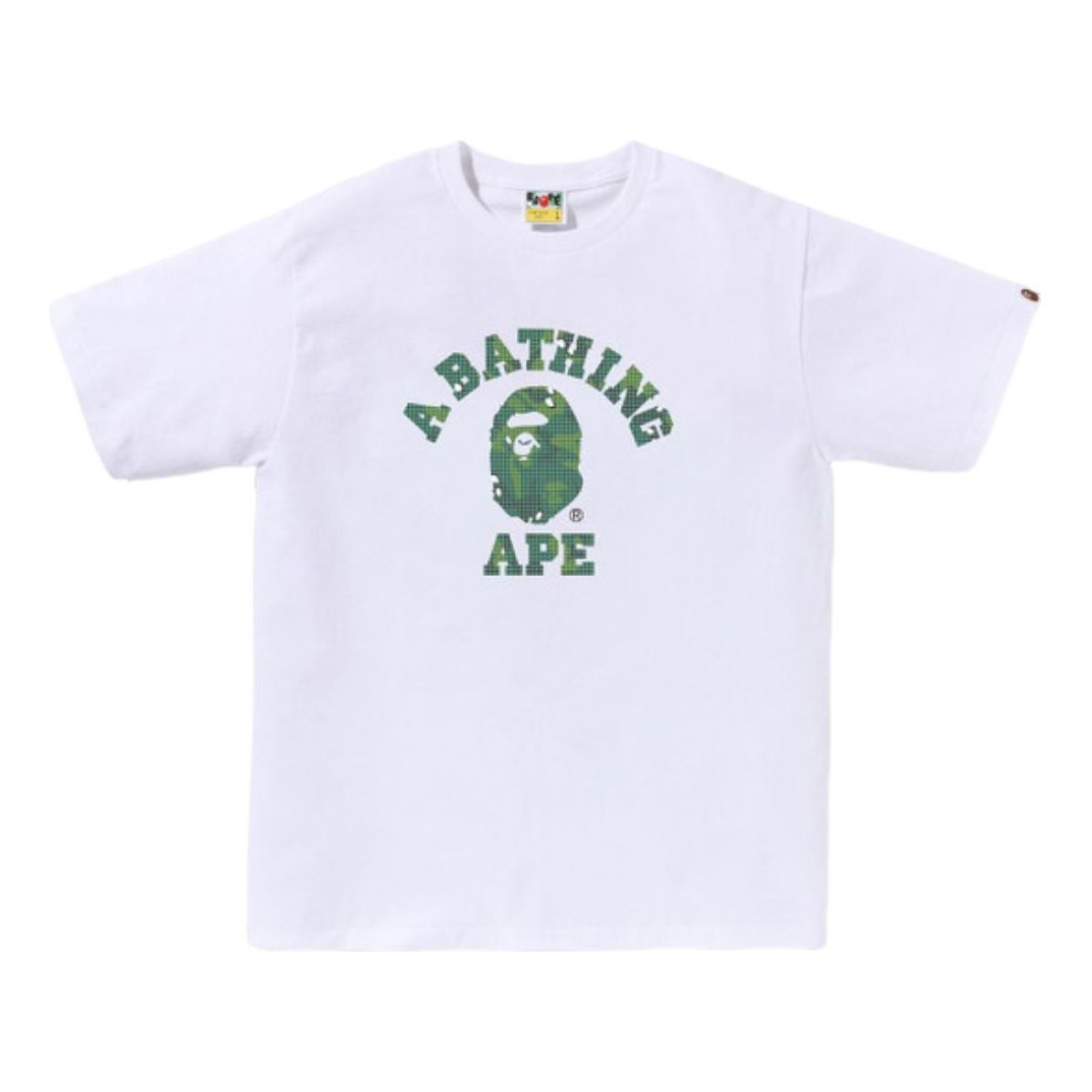 A Bathing Ape Bitmap College Tee 'White' 1K80-110-039-WHITE