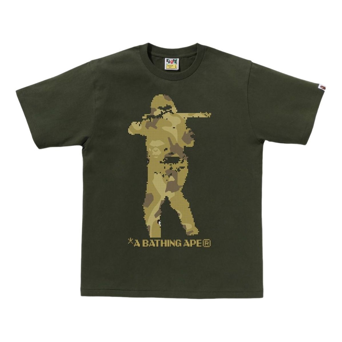 A Bathing Ape Bitmap Soldier Tee 'Olivedrab' 1K80-110-042-OLIVE