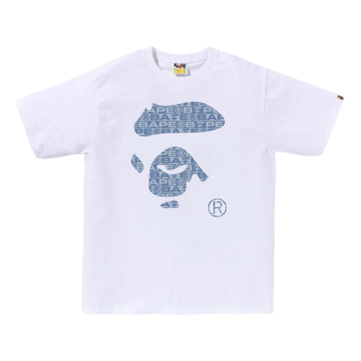 A Bathing Ape Lux Sport Pattern Ape Face Tee 'White' 1K80-110-049-WHITE