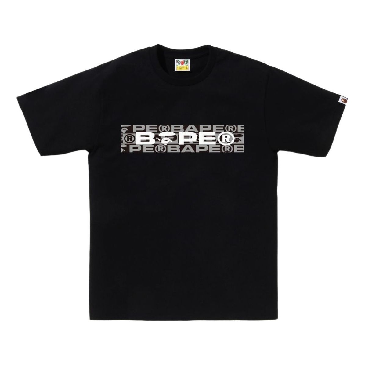 A Bathing Ape Lux Sport Pattern Box Logo Tee 'Black' 1K80-110-050-BLACK