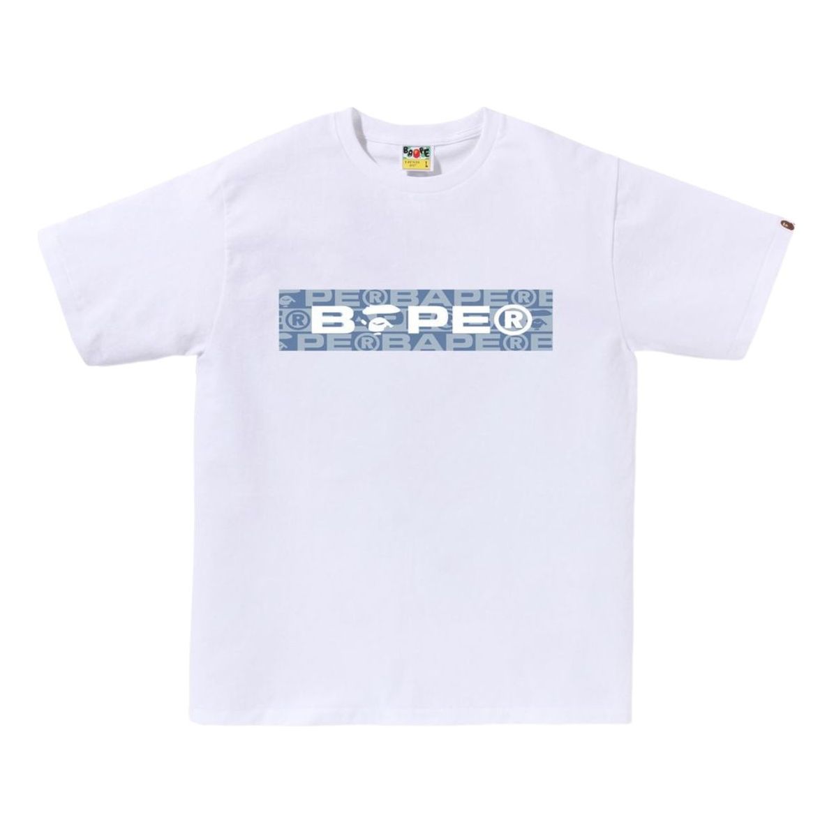 A Bathing Ape Lux Sport Pattern Box Logo Tee 'White' 1K80-110-050-WHITE