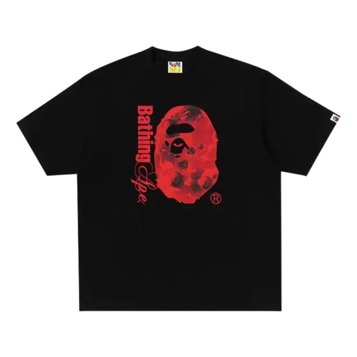 A Bathing Ape Floral Solid Camo Ape Head Relaxed Fit Tee 'Black' 1K80-110-315-BLACK