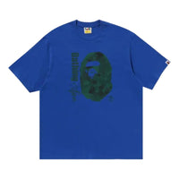 A Bathing Ape Floral Solid Camo Ape Head Relaxed Fit Tee 'Blue' 1K80-110-315-BLUE